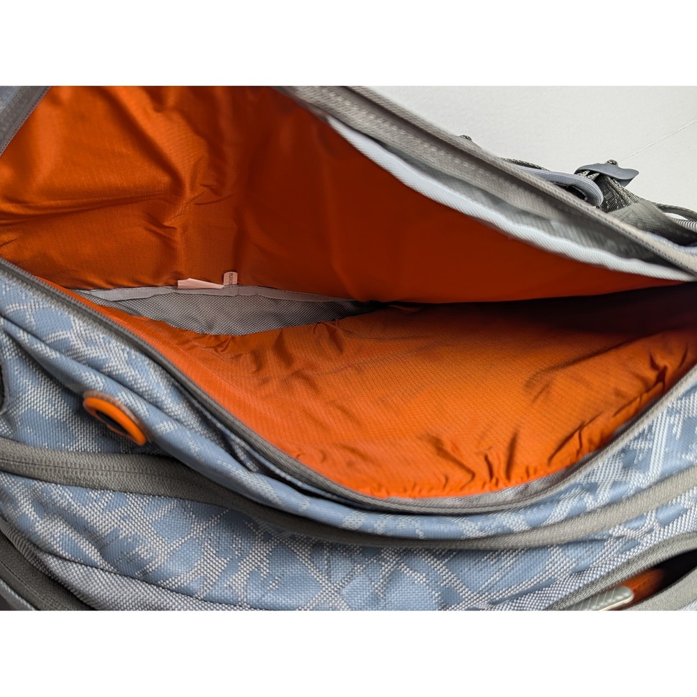 Merrell Gray Backpack Utility Organizer Laptop Travel Hiking Bag Orange Interior - Picture 5 of 16